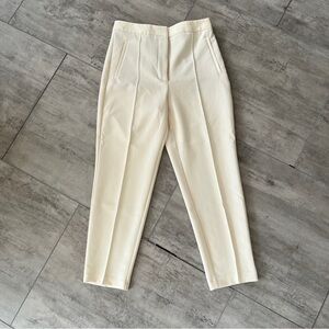 M Ivory White Zara High rise Trousers 28 Waist Off White Bone Cream Color